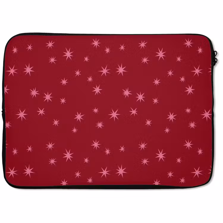 Laptophoes Ster - Roze - Kerst - Rood — 1