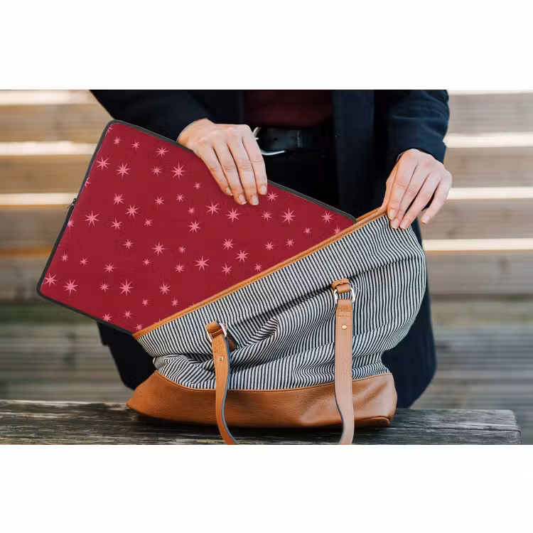 Laptophoes Ster - Roze - Kerst - Rood — 4