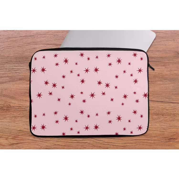 Laptophoes Ster - Roze - Rood — 2