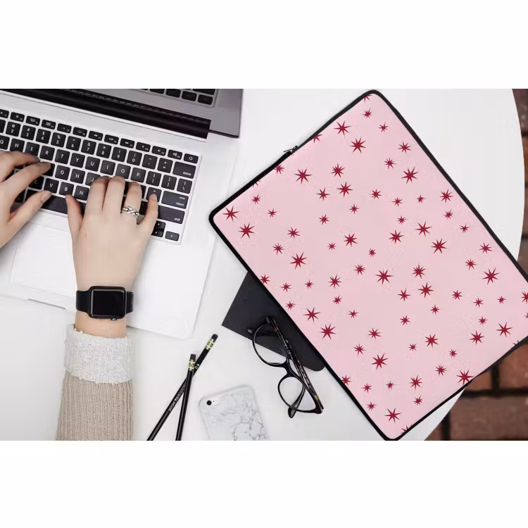Laptophoes Ster - Roze - Rood — 3