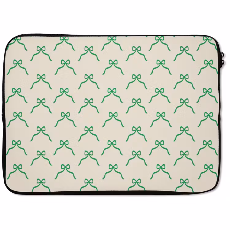 Laptophoes Strik - Crème - Groen - Kerst — 1