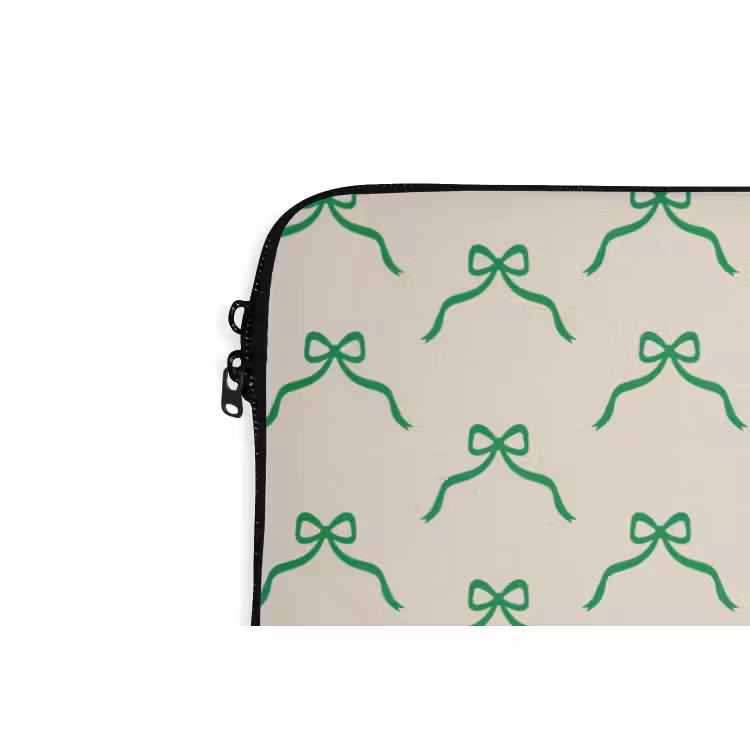 Laptophoes Strik - Crème - Groen - Kerst — 5