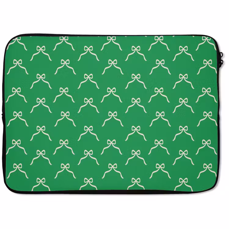 Laptophoes Strik - Kerst - Groen - Wit — 1