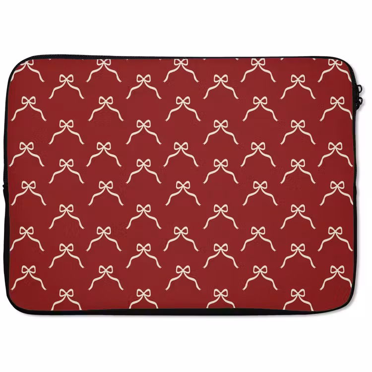 Laptophoes Strik - Kerst - Rood - Wit — 1
