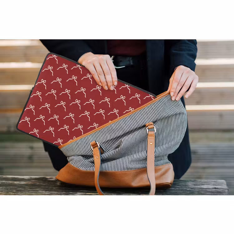 Laptophoes Strik - Kerst - Rood - Wit — 4