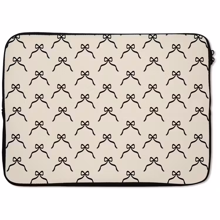 Laptophoes Strik - Kerst - Wit - Zwart — 1