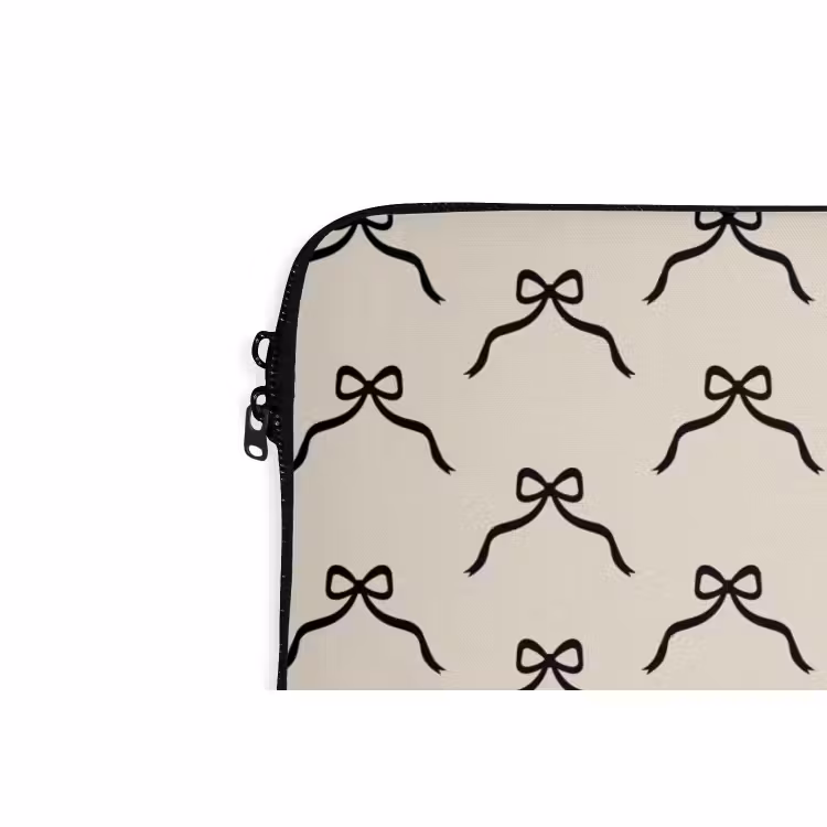 Laptophoes Strik - Kerst - Wit - Zwart — 5