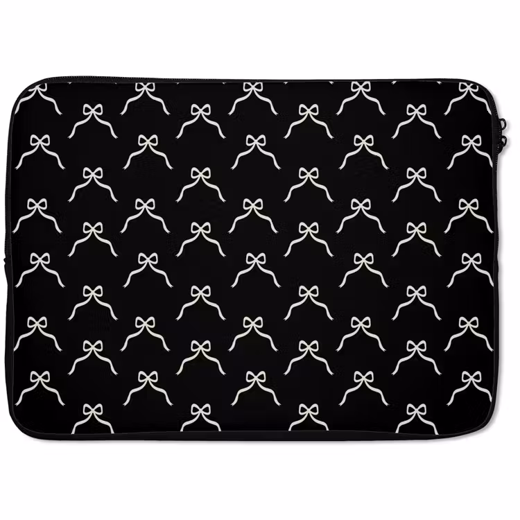Laptophoes Strik - Kerst - Zwart - Wit — 1