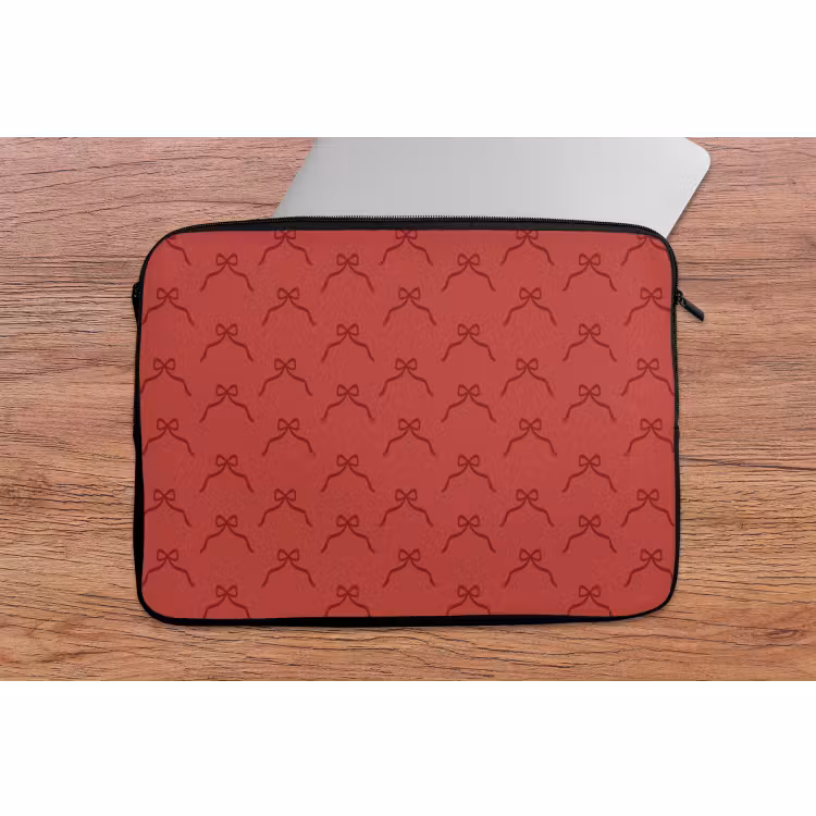 Laptophoes Strik - Rood - Kerst — 2