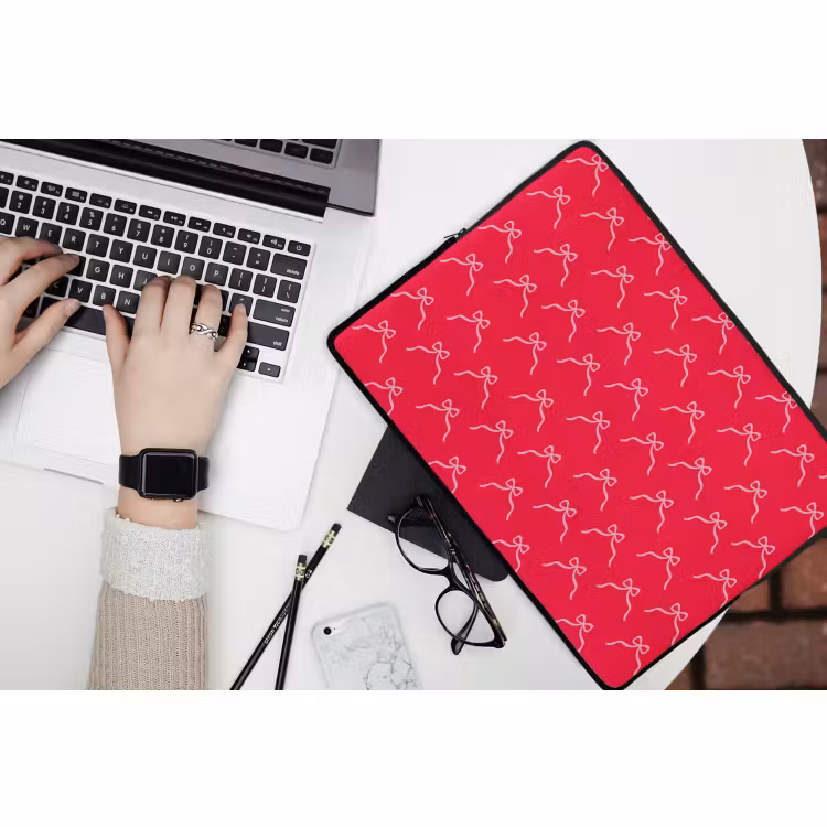 Laptophoes Strik - Rood - Kerst — 3