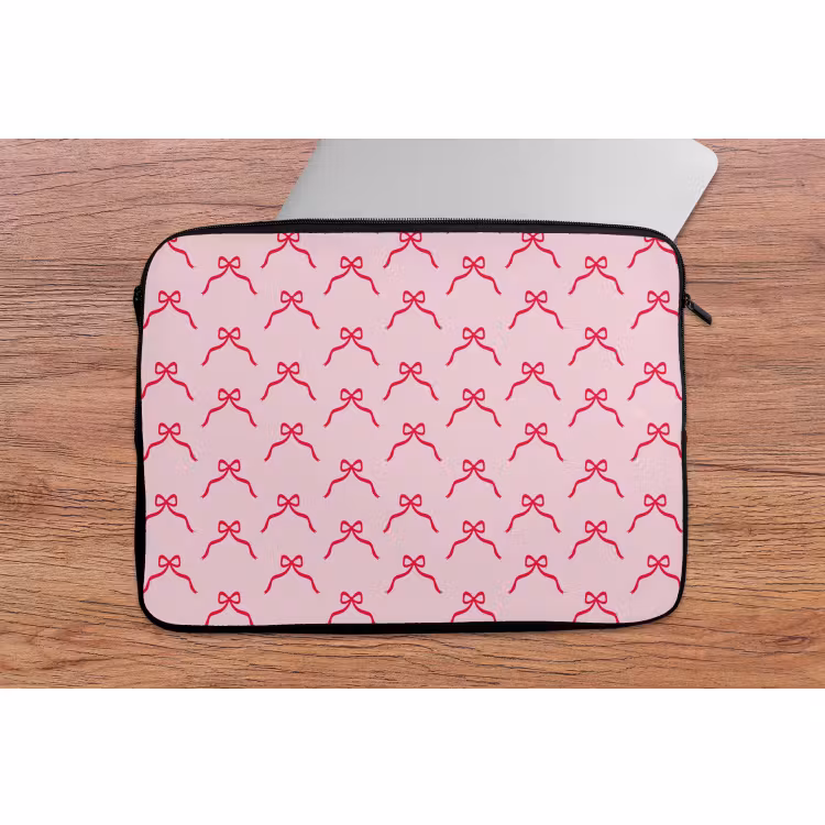 Laptophoes Strik - Rood - Kerst - Roze — 2