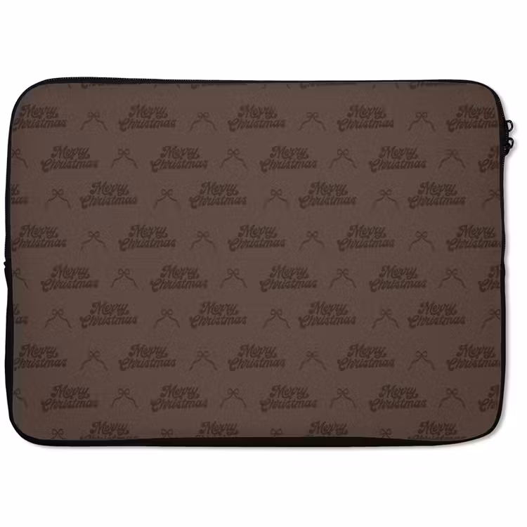 Laptophoes Tekst - Strik - Bruin — 1