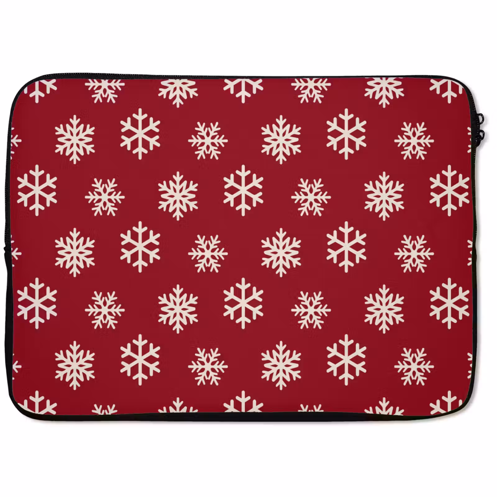 Laptophoes Sneeuwvlok - Rood - Wit - Kerst — 1