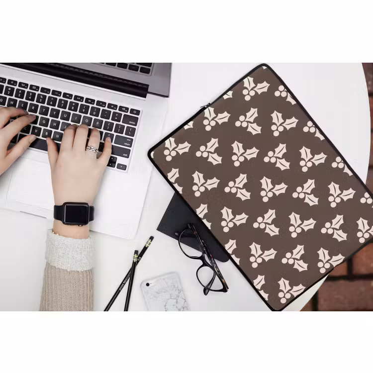 Laptophoes Hulst - Bruin - Kerst — 3