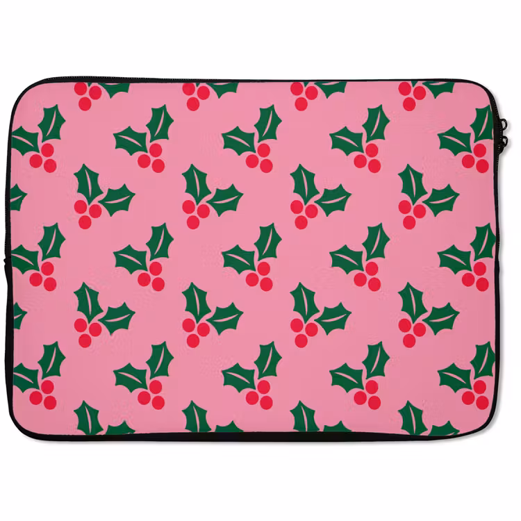 Laptophoes Hulst - Kerst - Roze — 1