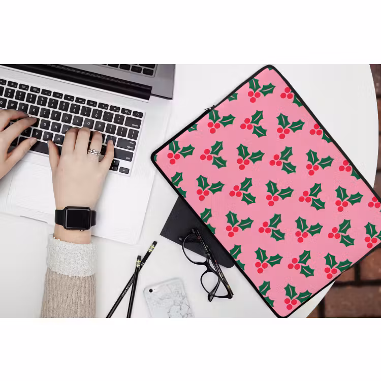 Laptophoes Hulst - Kerst - Roze — 3