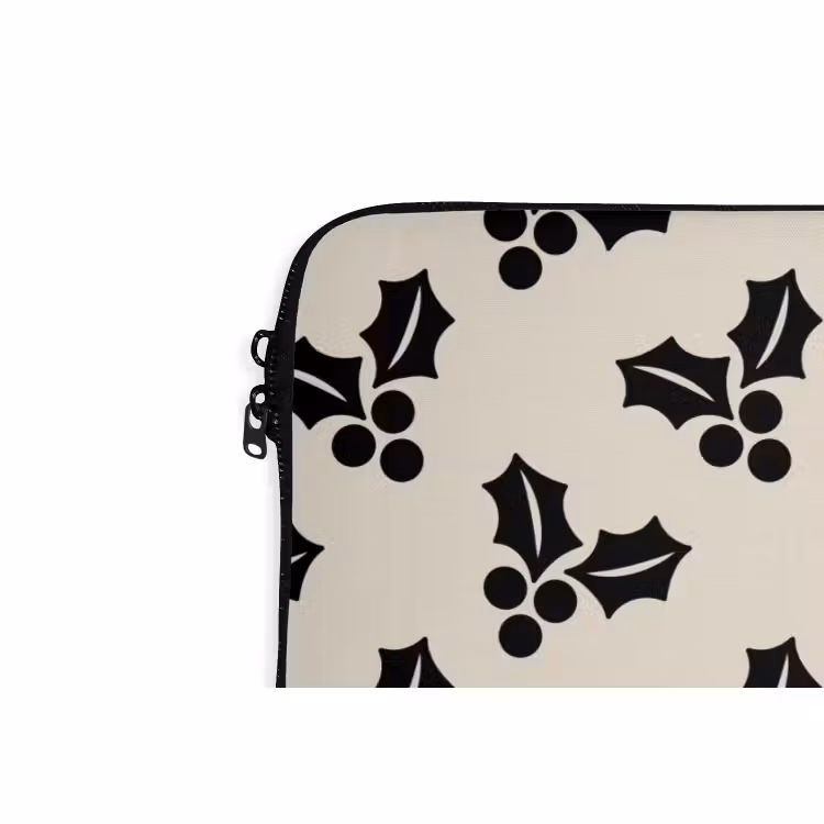 Laptophoes Hulst - Wit - Zwart - Kerst — 5
