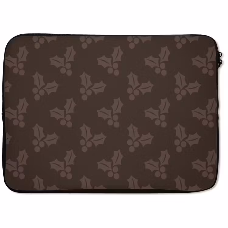 Laptophoes Kerst - Hulst - Bruin — 1