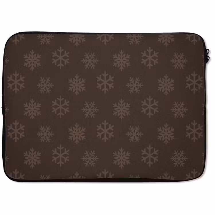 Laptophoes Sneeuwvlok - Bruin - Kerst — 1
