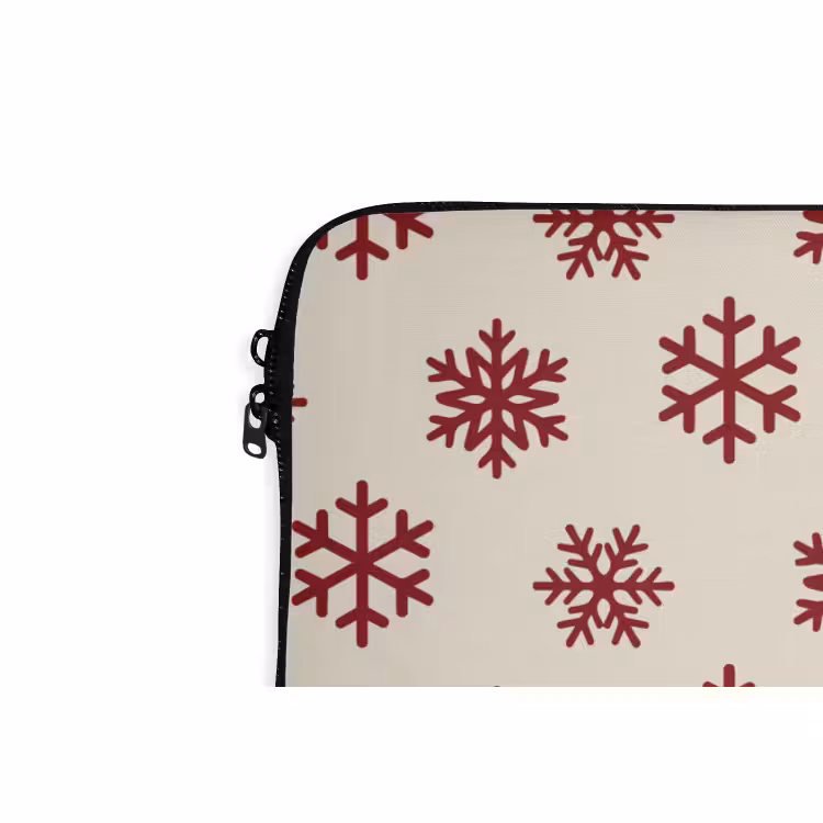 Laptophoes Sneeuwvlok - Crème - Rood — 5