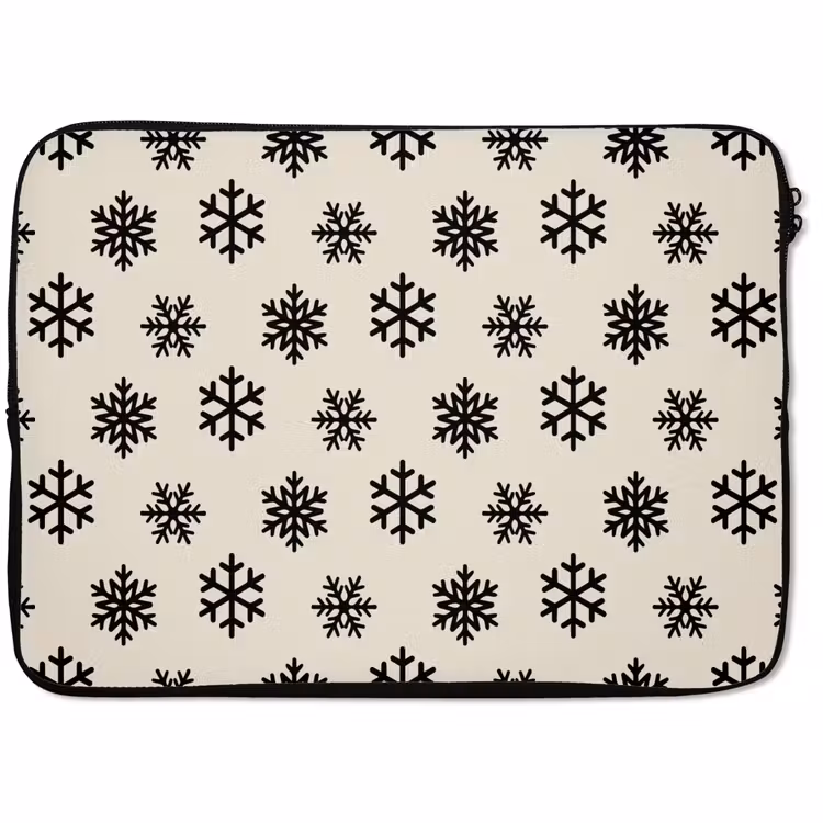 Laptophoes Sneeuwvlok - Crème - Wit — 1