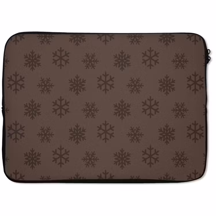Laptophoes Sneeuwvlok - Kerst - Bruin — 1