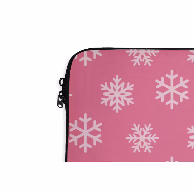 Laptophoes Sneeuwvlok - Kerst - Roze — 5
