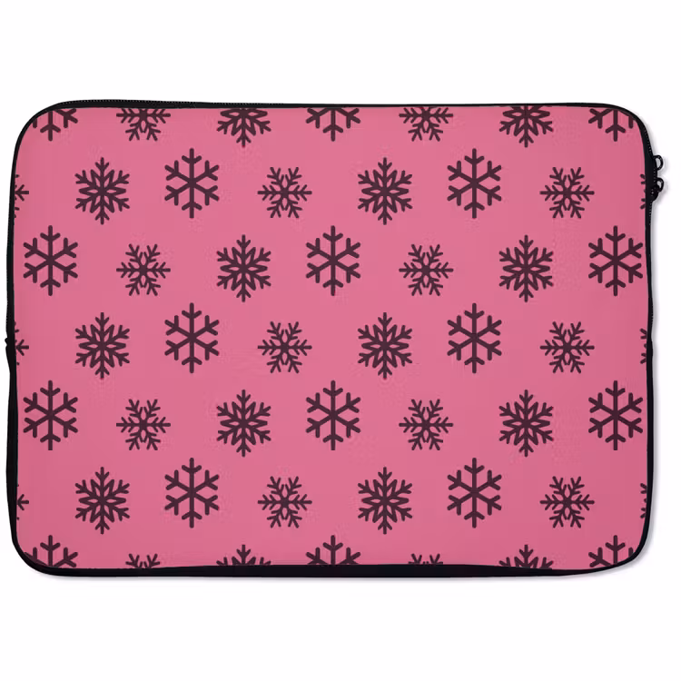 Laptophoes Sneeuwvlok - Paars - Roze - Kerst — 1