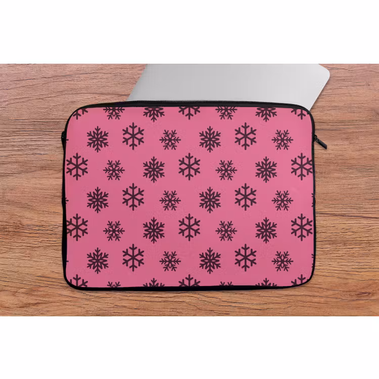 Laptophoes Sneeuwvlok - Paars - Roze - Kerst — 2