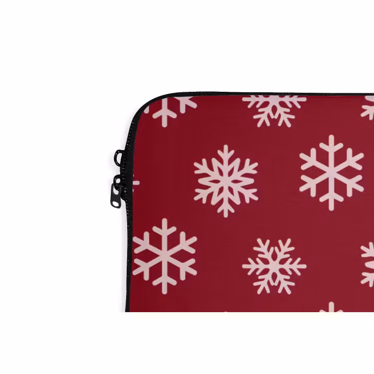 Laptophoes Sneeuwvlok - Rood - Roze - Kerst — 5