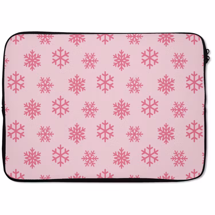 Laptophoes Sneeuwvlok - Roze - Kerst — 1