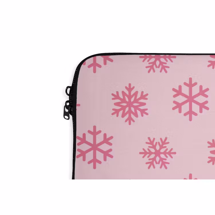 Laptophoes Sneeuwvlok - Roze - Kerst — 5