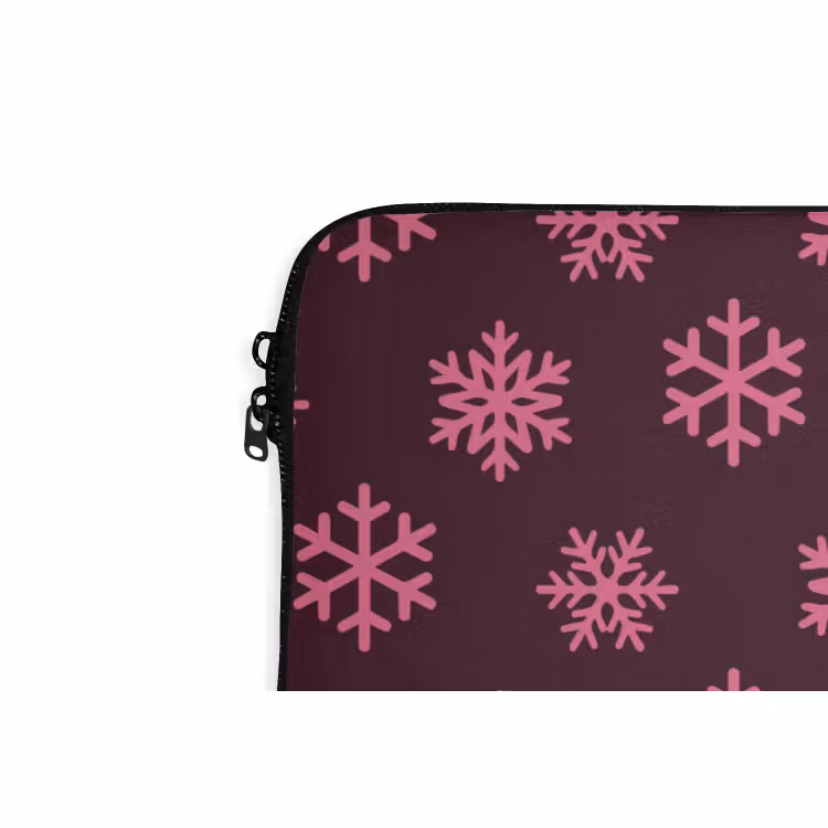 Laptophoes Sneeuwvlok - Roze - Paars - Kerst — 5