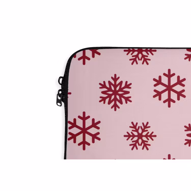 Laptophoes Sneeuwvlok - Roze - Rood - Kerst — 5