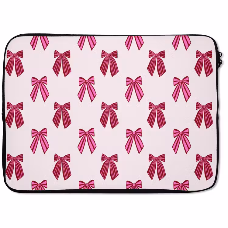 Laptophoes Strikken - Kerst - Roze — 1