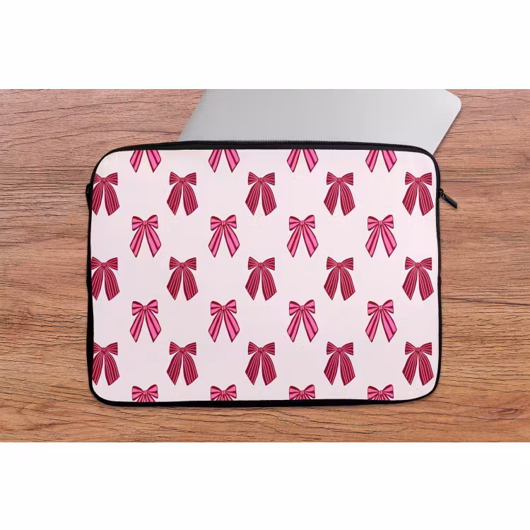 Laptophoes Strikken - Kerst - Roze — 2