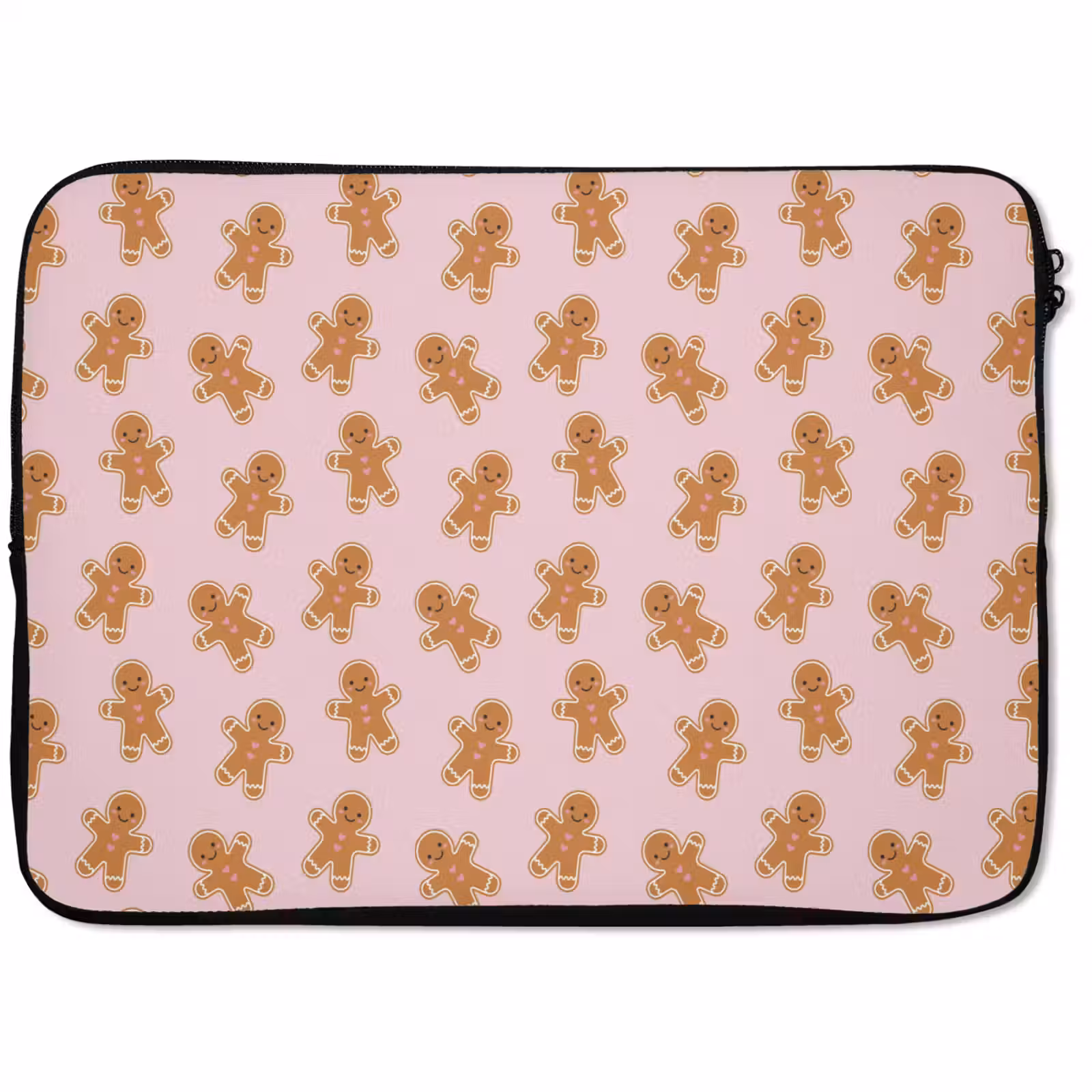Laptophoes Peperkoek - Bruin - Roze - Kerst — 1