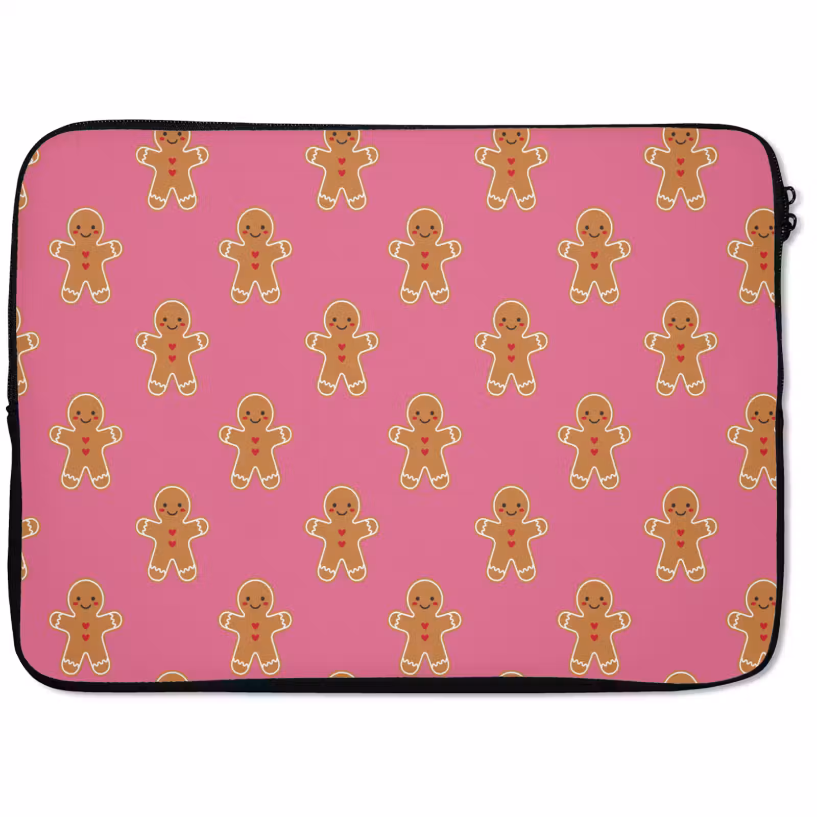 Laptophoes Peperkoek - Kerst - Roze - Bruin — 1