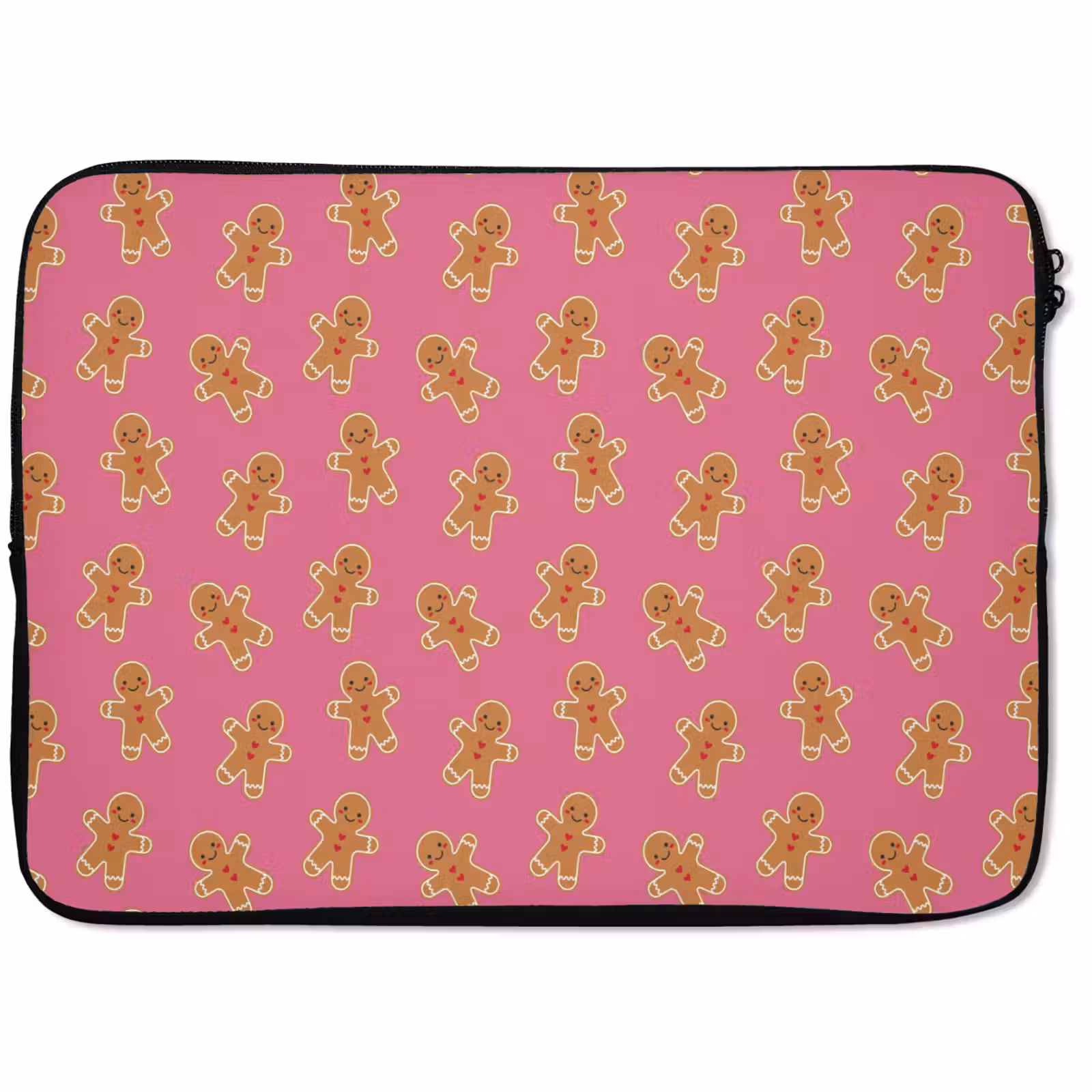 Laptophoes Peperkoek - Roze - Bruin - Kerst — 1