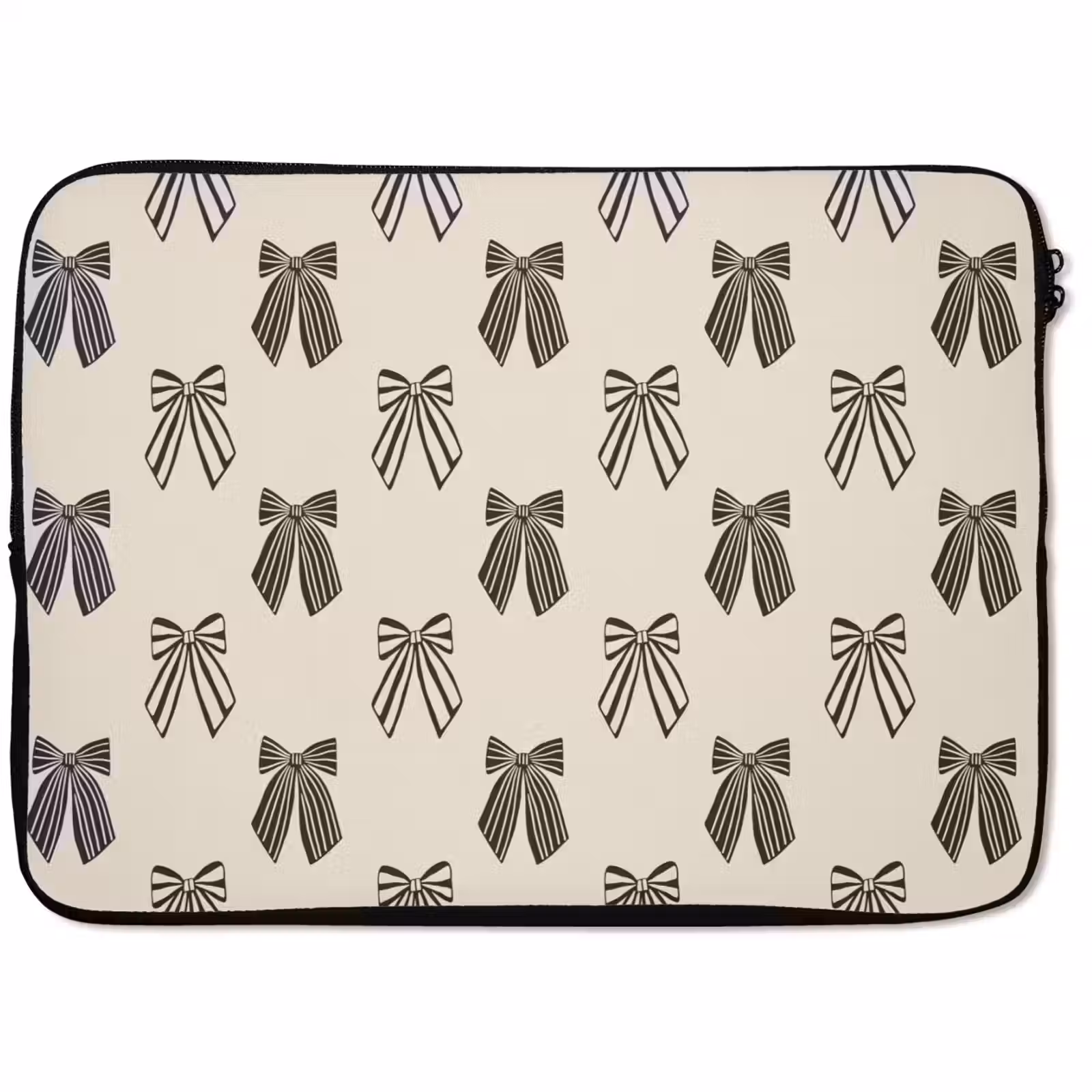 Laptophoes Strikken - Kerst - Crème - Zwart — 1