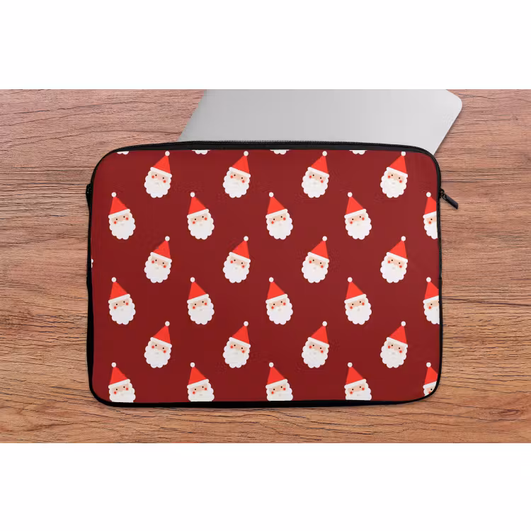 Laptophoes Kerst - Kerstman - Rood — 2