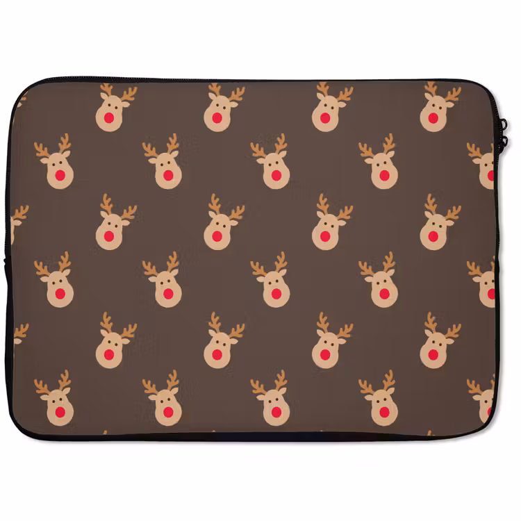 Laptophoes Kerst - Rendieren - Bruin — 1
