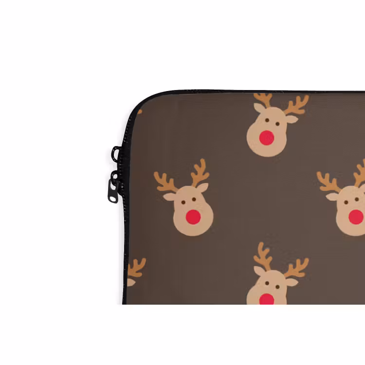 Laptophoes Kerst - Rendieren - Bruin — 5