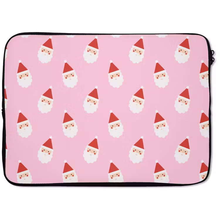 Laptophoes Kerstman - Kerst - Roze — 1