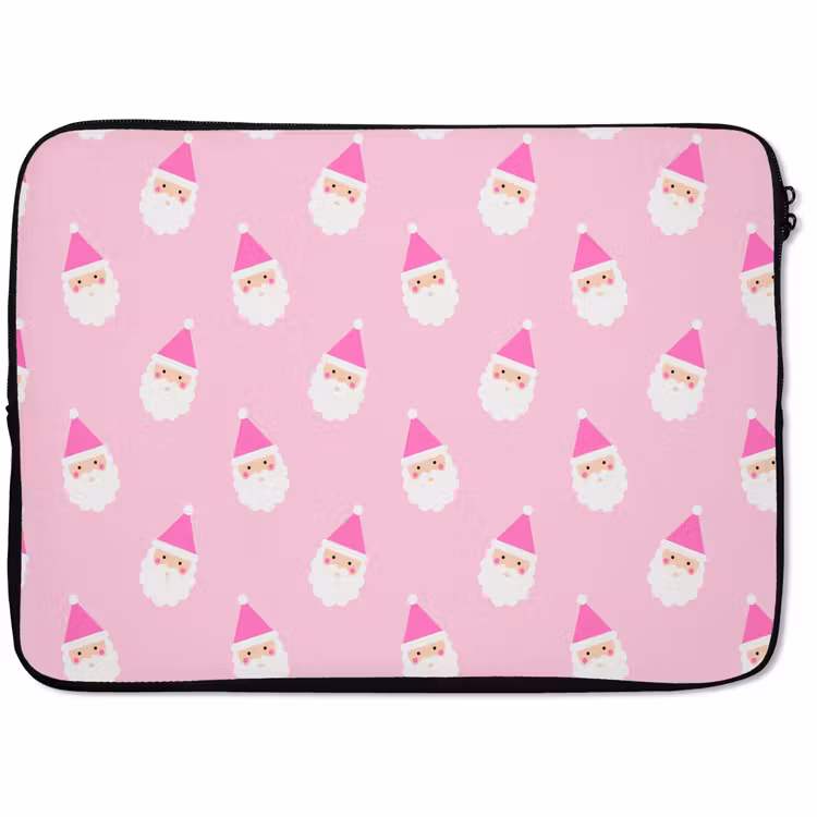 Laptophoes Kerstman - Kerst - Roze - Pastel — 1