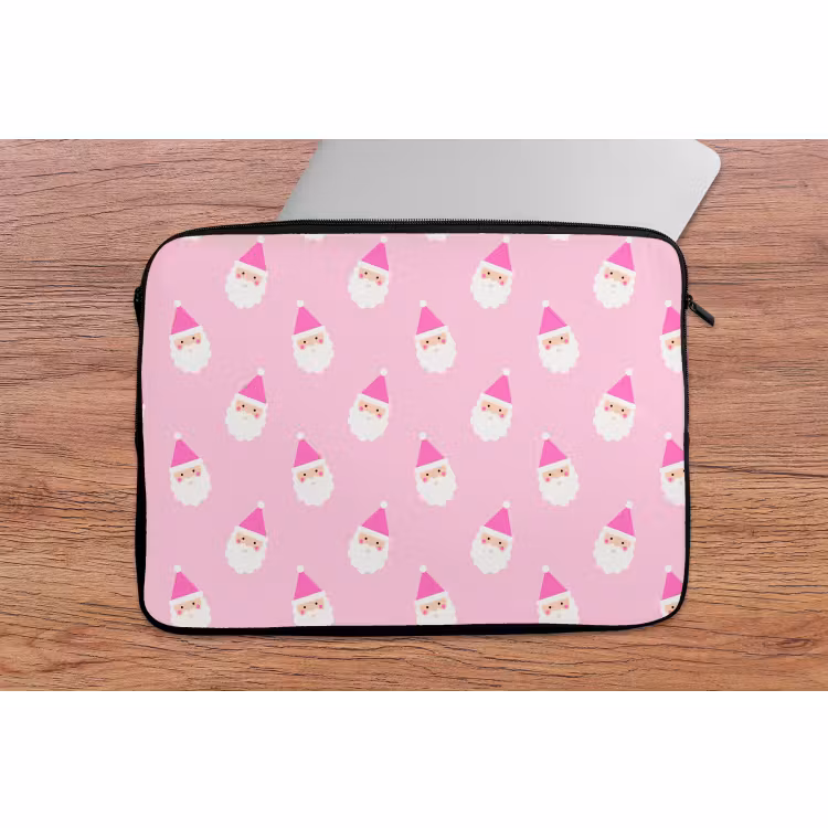 Laptophoes Kerstman - Kerst - Roze - Pastel — 2