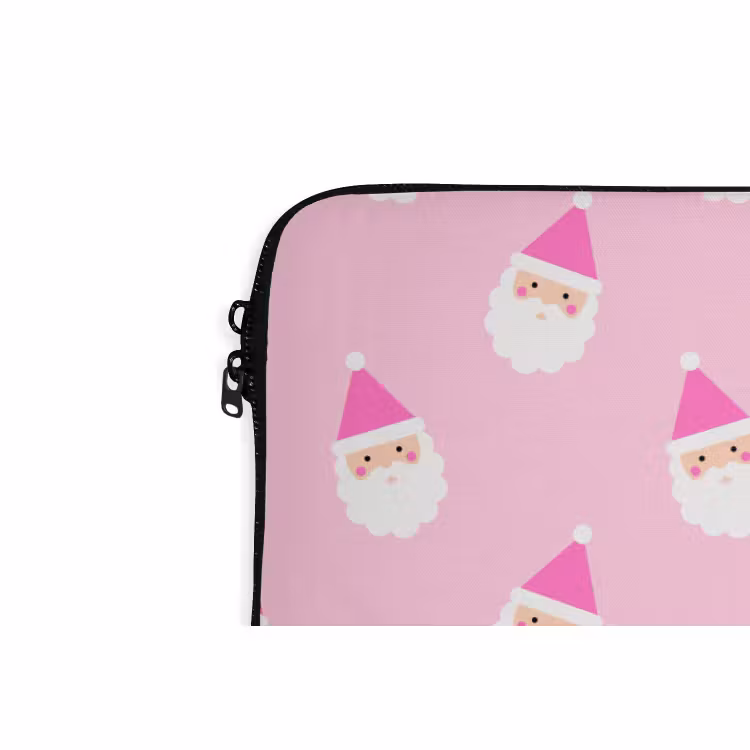 Laptophoes Kerstman - Kerst - Roze - Pastel — 5