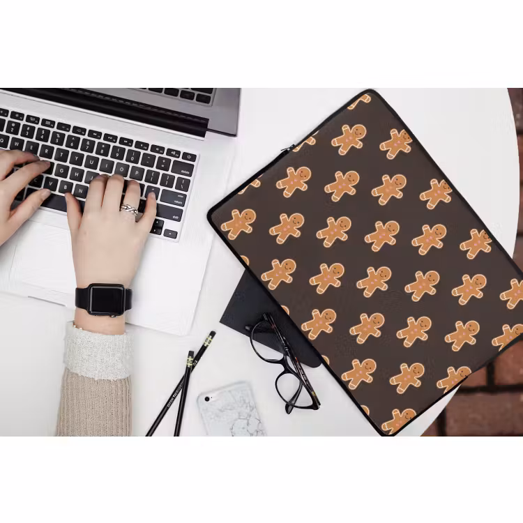 Laptophoes Peperkoek - Bruin - Kerst — 3