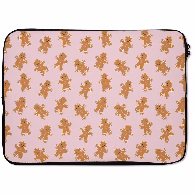 Laptophoes Peperkoek - Bruin - Roze - Kerst — 1