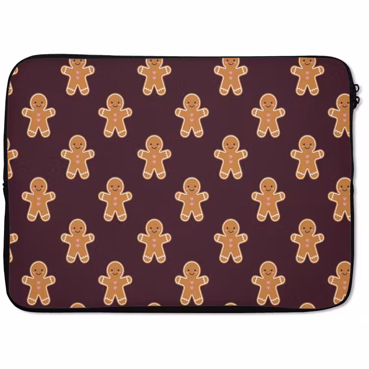 Laptophoes Peperkoek - Kerst - Burgundy — 1